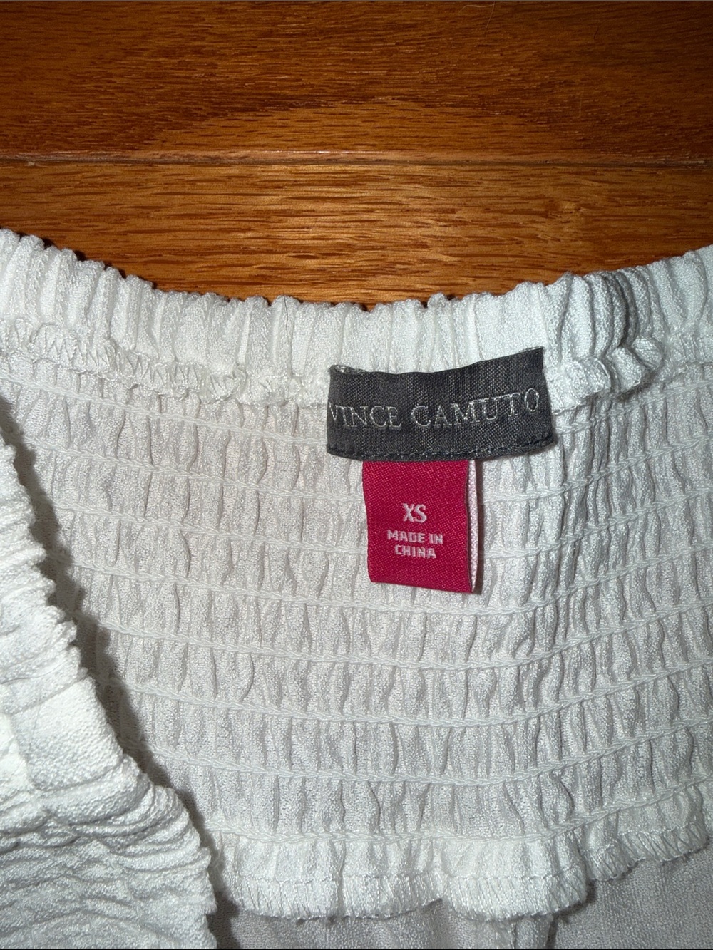 Vince Camuto White Smocked Waist Wide-Leg Culotte Pants XS - Picture 2 of 2